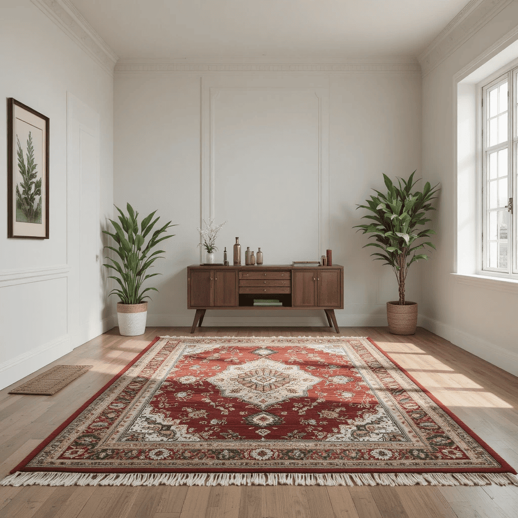 Hand Knotted Geometric Rug