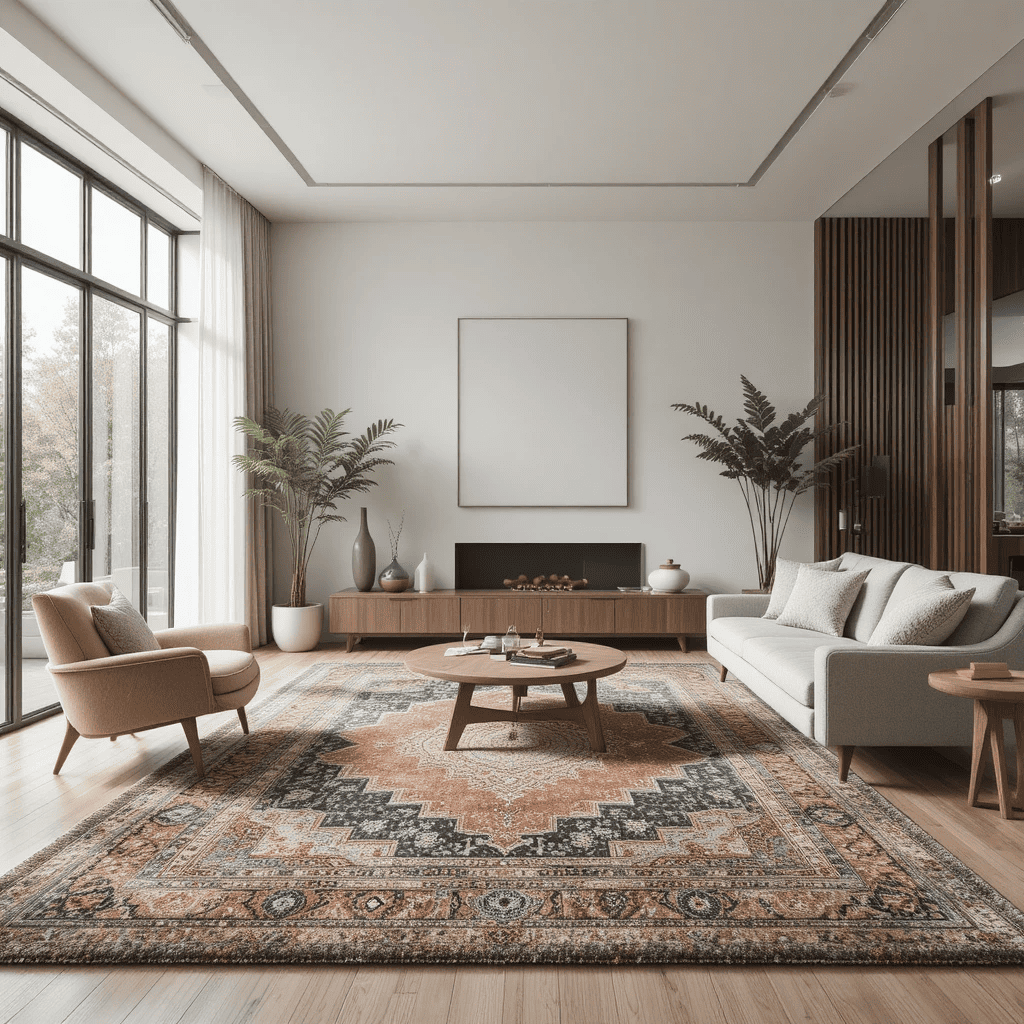 Hand Knotted Silk Blend Rug